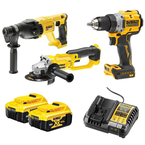 Dewalt DCD805NT + DCG412NT+ DCH133NT + 2 ADET 4 AMPER AKÜ + 1 ADET DOLUM CİHAZI ( HEPSİ TAKIM ÇANTALI )