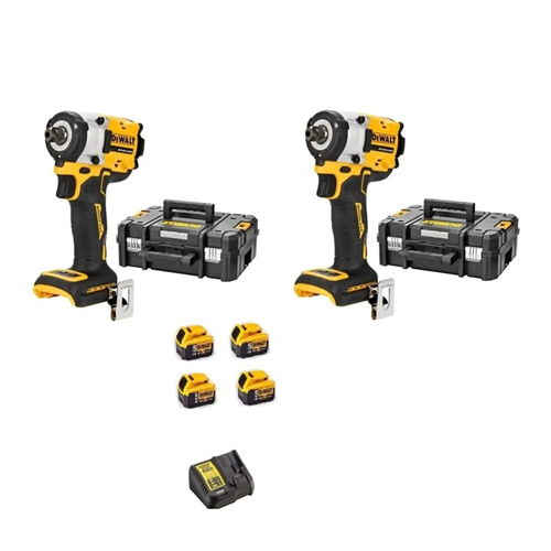 Dewalt 2 Adet DCF922 Somun Sıkma Makinası + 4 x 5 Ah Akü + 1x Dolum Cihazı