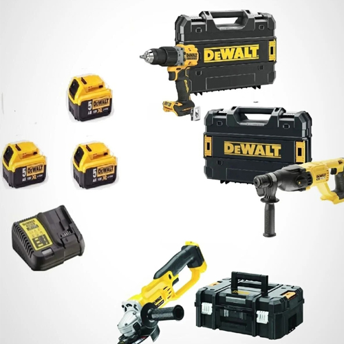 Dewalt DCH133NT ( 2.6J ) + DCD805NT ( 90 NM ) + DCG412NT ( 125 MM ) + 3X 5 AH AKÜ + 1 ADET DOLUM CİHAZI